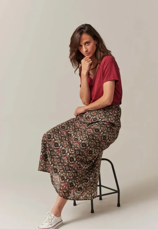 Deeluxe Jupe ALAIA Khaki Fashion