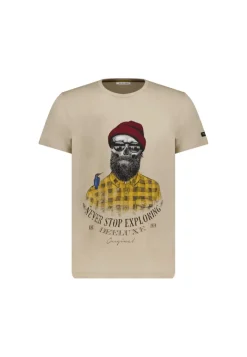 Deeluxe T-Shirt TELLSON Greige Cheap