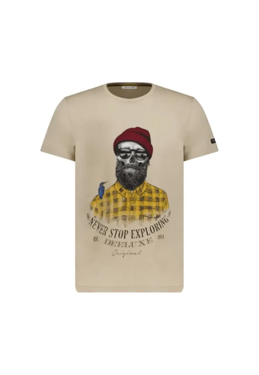 Deeluxe T-Shirt TELLSON Greige Cheap